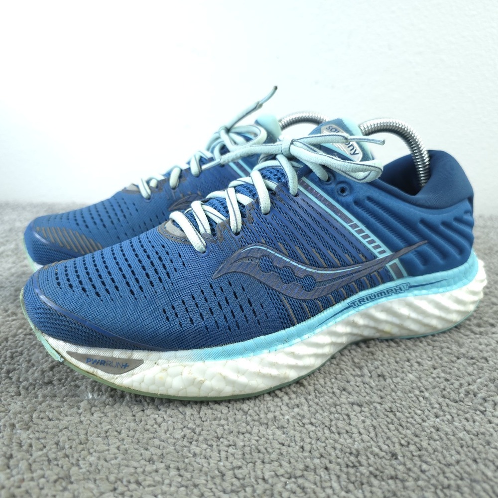 Saucony Triumph 17 Womens 8.5 Running Shoes Blue Aqua S10546-25 Low Top Sneakers